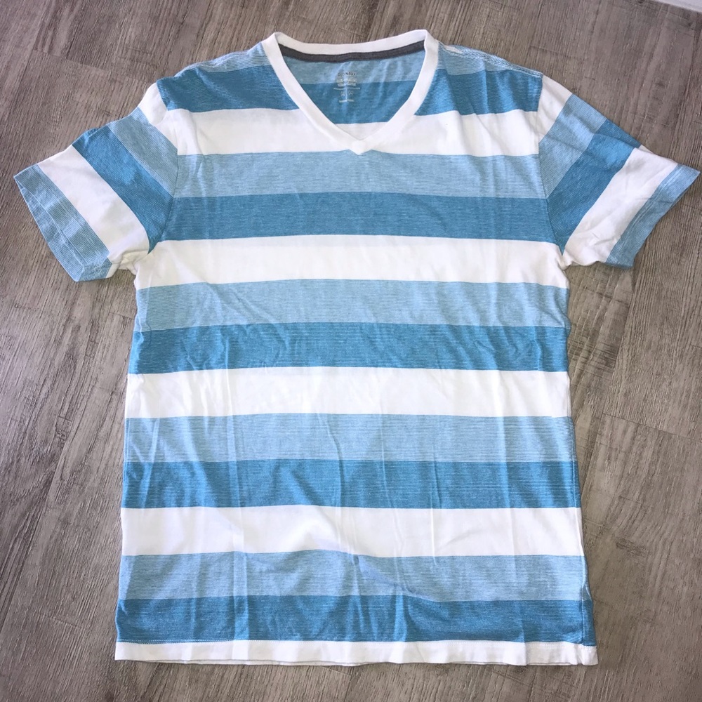 Blue and white striped T-shirt